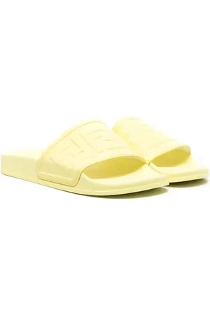 Fendi TEEN FF-embossed pool slides