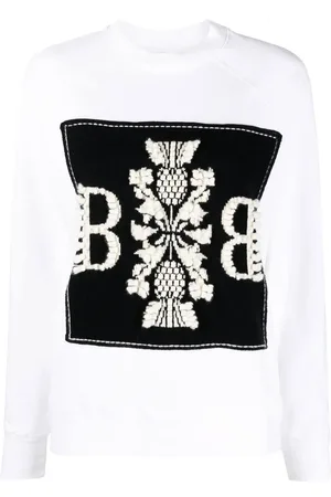 Barrie Embroidered panelled sweatshirt
