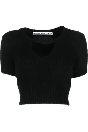 Alexander Wang Chain-detail cropped knitted top