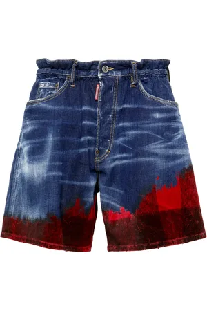 Dsquared2 Checked colour-block denim shorts