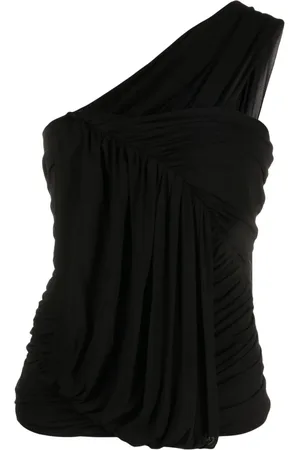 Rick Owens Edfu draped one-shoulder blouse