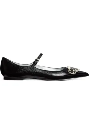 Dsquared2 Gothic leather ballerina shoes
