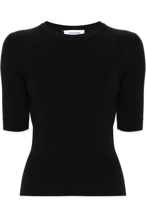 Thom Browne Contrasting-trim ribbed jumper