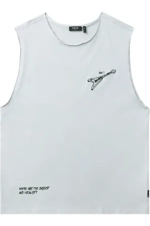 FIVE CM Guitar-print cotton vest