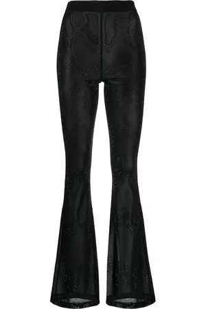 Cynthia Rowley Amelia crystal-embellished mesh trousers