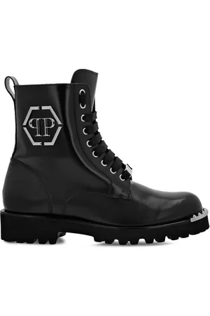Philipp Plein Logo-plaque lace-up boots