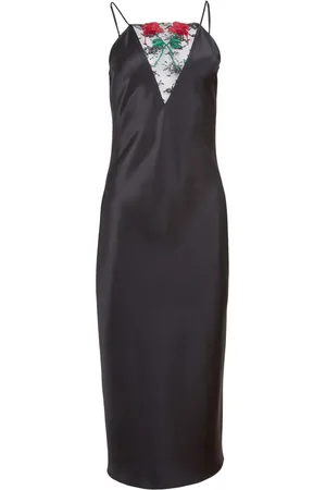 FLEUR DU MAL Vampire Rose embroidered slip dress