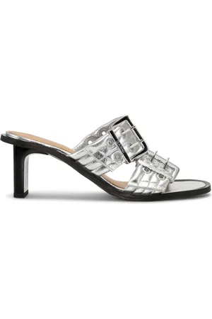 Ganni Buckled leather mules
