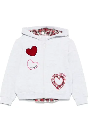 MONNALISA Heart zip-up hoodie