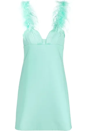 Elie saab Feather-detail sweetheart-neck dress