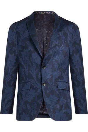 Etro Floral-jacquard single-breasted blazer