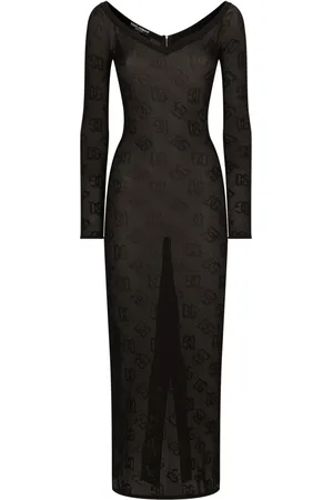 Dolce & Gabbana Logo-jacquard V-neck maxi dress