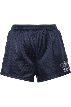 Sporty & Rich Logo-printed mesh mini shorts