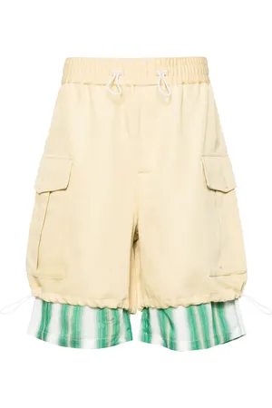 WALES BONNER Layered twill cargo shorts