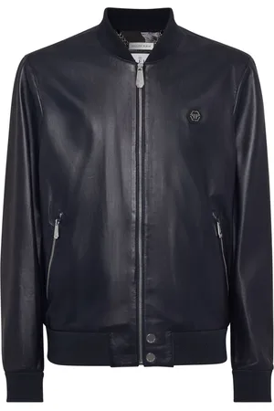 Philipp Plein Leather bomber jacket