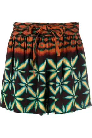 ULLA JOHNSON Olivinite abstract-patterned shorts