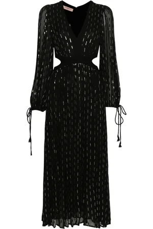 Twin-Set Sequin-embellished georgette midi dress