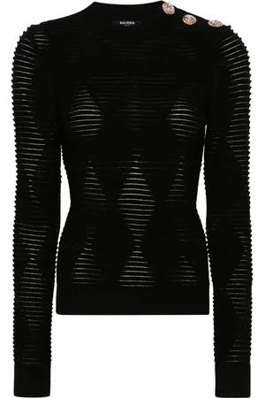 Balmain Embossed-buttons jumper