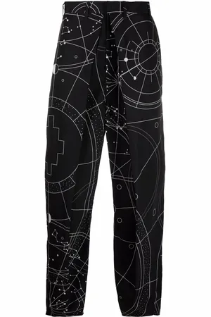 MARCELO BURLON All over Astral pleated chinos