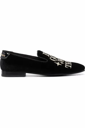 Philipp Plein Money-embroidered velvet loafers