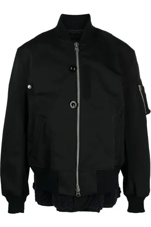 SACAI Layered band-collar bomber jacket
