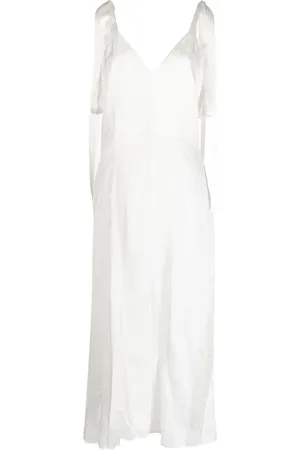 GOEN.J V-neck lace-trim midi dress