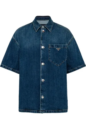 Prada Triangle-logo denim shirt