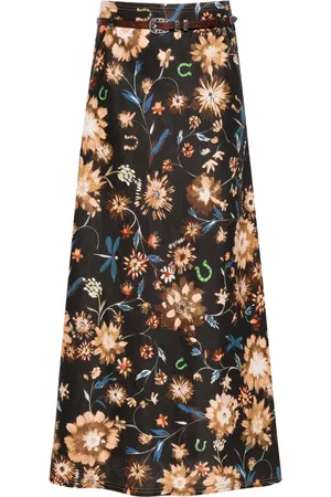 Dorothee Schumacher Floral-print linen midi skirt