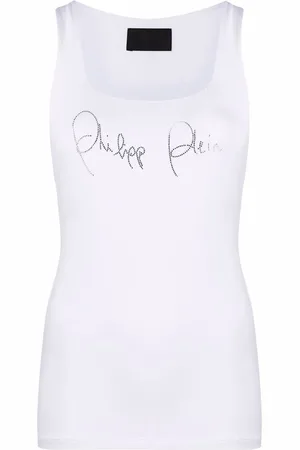 Philipp Plein Rhinestone-logo tank top