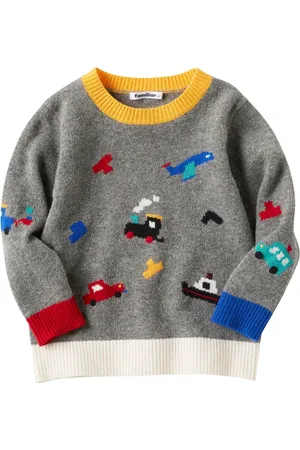 Familiar Patterned intarsia-knit wool jumper