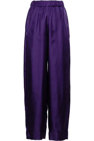 BLANCA High-waist silk palazzo trousers