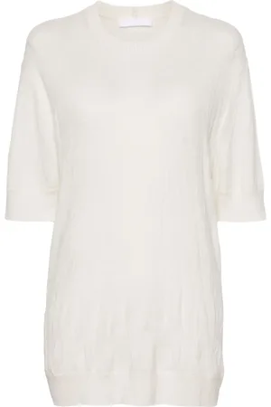 Helmut Lang Crushed-effect short-sleeve jumper
