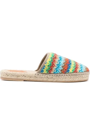 Alanui Interwoven stripe-pattern slides