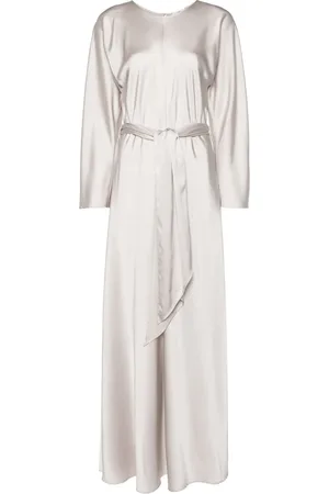 FORTE FORTE Belted satin maxi dress