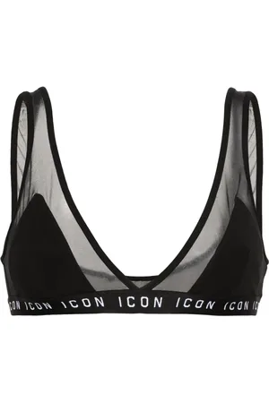 Dsquared2 Logo-underband panelled-mesh bra