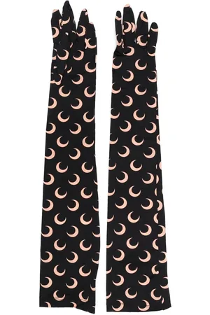 Marine Serre Crescent Moon-print long gloves