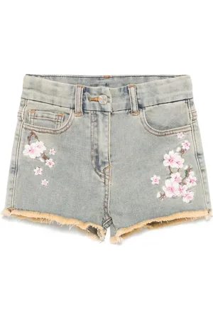 MONNALISA Floral-embroidered shorts