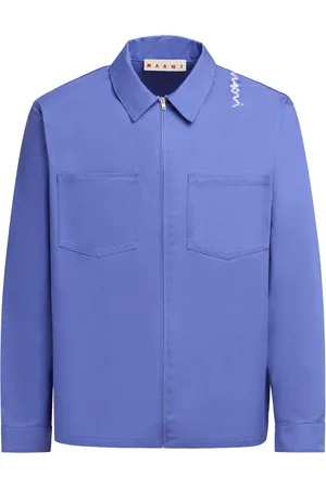 Marni Logo-embroidered cotton shirt jacket
