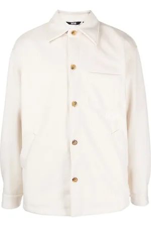 GCDS Logo-embroidered overshirt