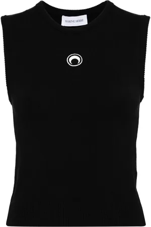 Marine Serre Crescent Moon knitted tank top