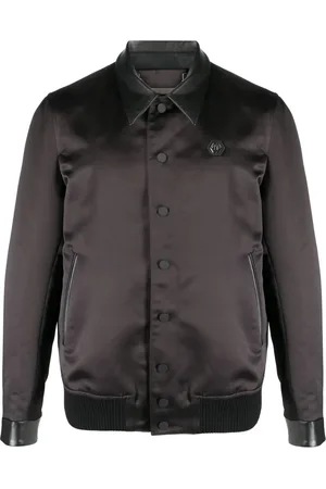 Philipp Plein Satin-finish graphic-print bomber jacket