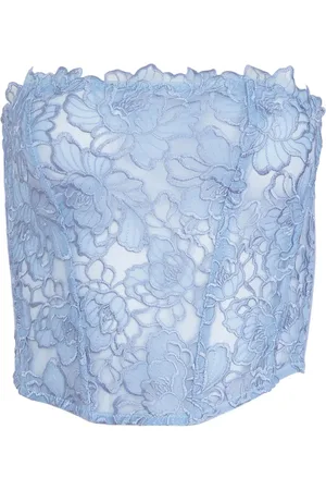 FLEUR DU MAL Whitney embroidered corset top