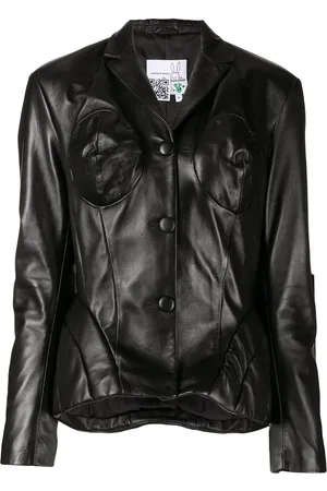 Natasha Zinko Padded cone-bust leather jacket