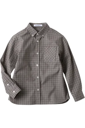 Familiar Checkerboard-pattern cotton shirt