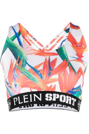 Philipp Plein Botanical-print jogging bra
