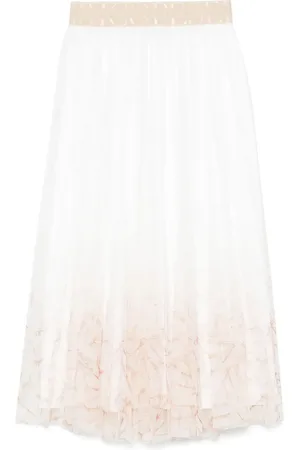 PESERICO SIGN Pleated voile midi skirt