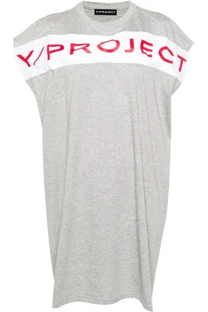 Y / PROJECT Logo-print cotton dress