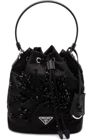 Prada Enamel triangle-logo tote bag