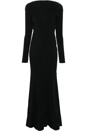 MUGLER Backless crepe gown