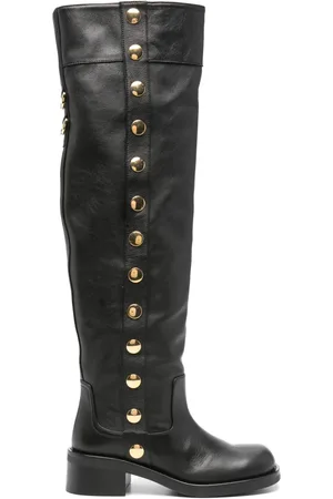 Moschino 50mm stud-embellished above-the-knee boots